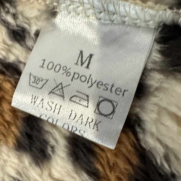 Lomon Leopard Print Faux Fur Fuzzy Zip Vest – Size Large - Picture 10 of 16